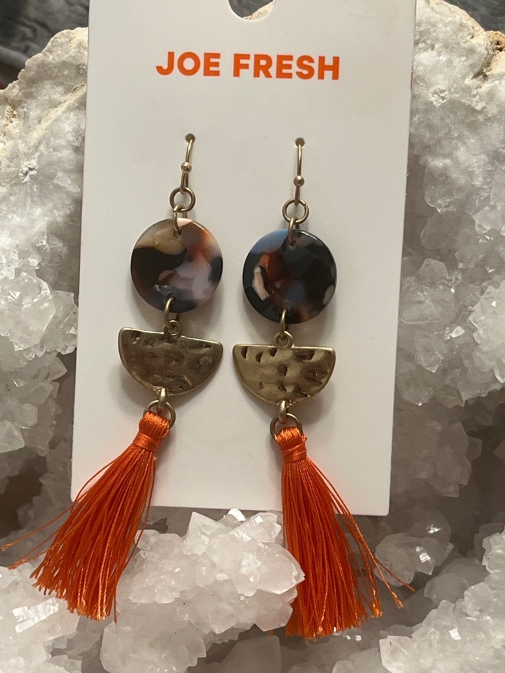 😍SHOW SPECIAL NWT E67 JOE FRESH 3 Tier Bohemian Tassle Fashion Earrings MSRP $12 - Picture 2 of 7